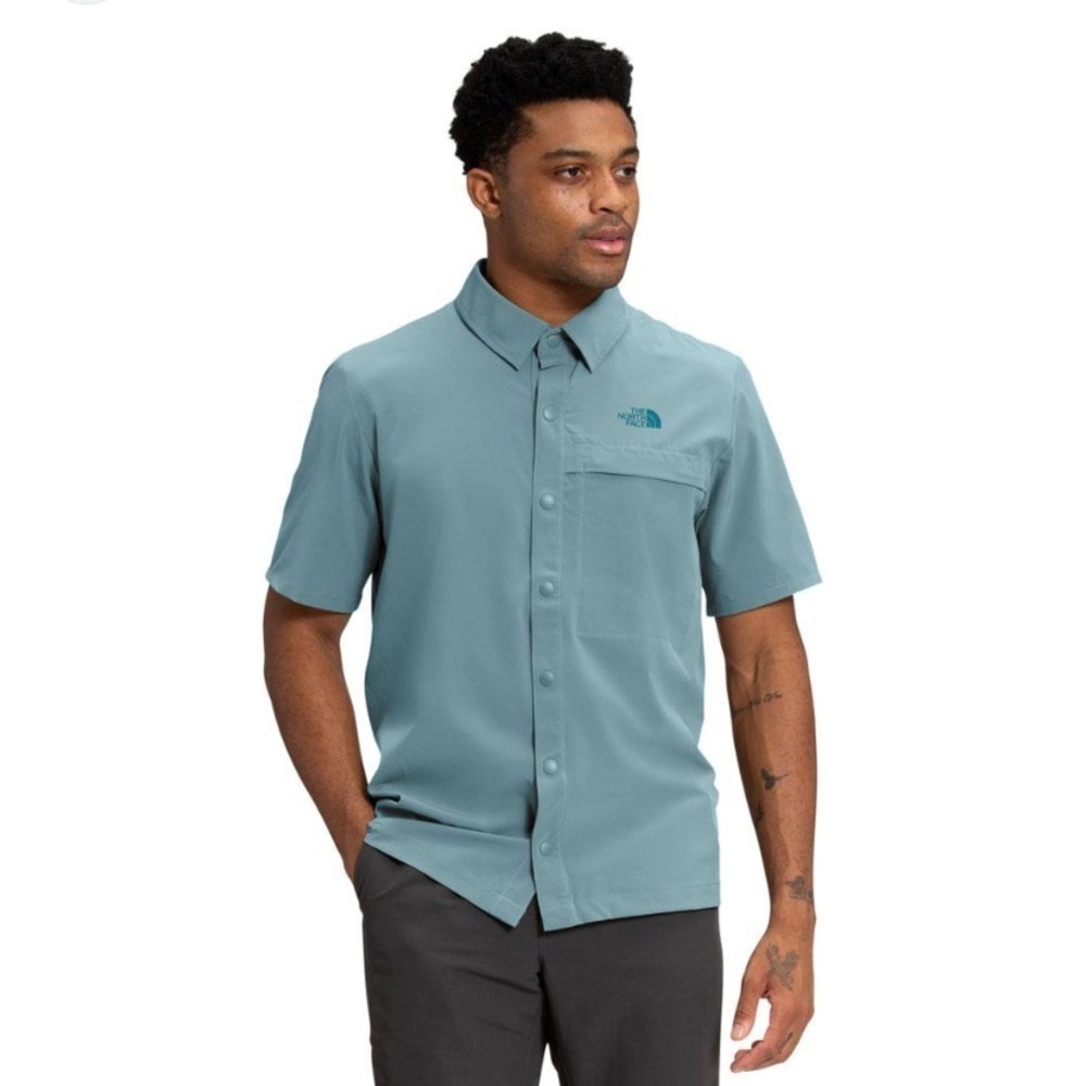 The North Face Men's Teal Button Down Shirt